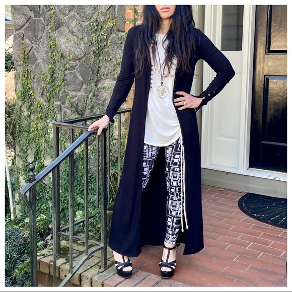 ✨RESTOCKED✨Chic black long knit duster - Picture 7 of 11